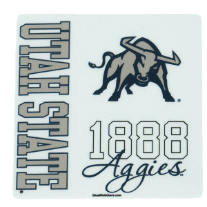 Utah State 1888 Aggies Aggie Bull Sticker Square